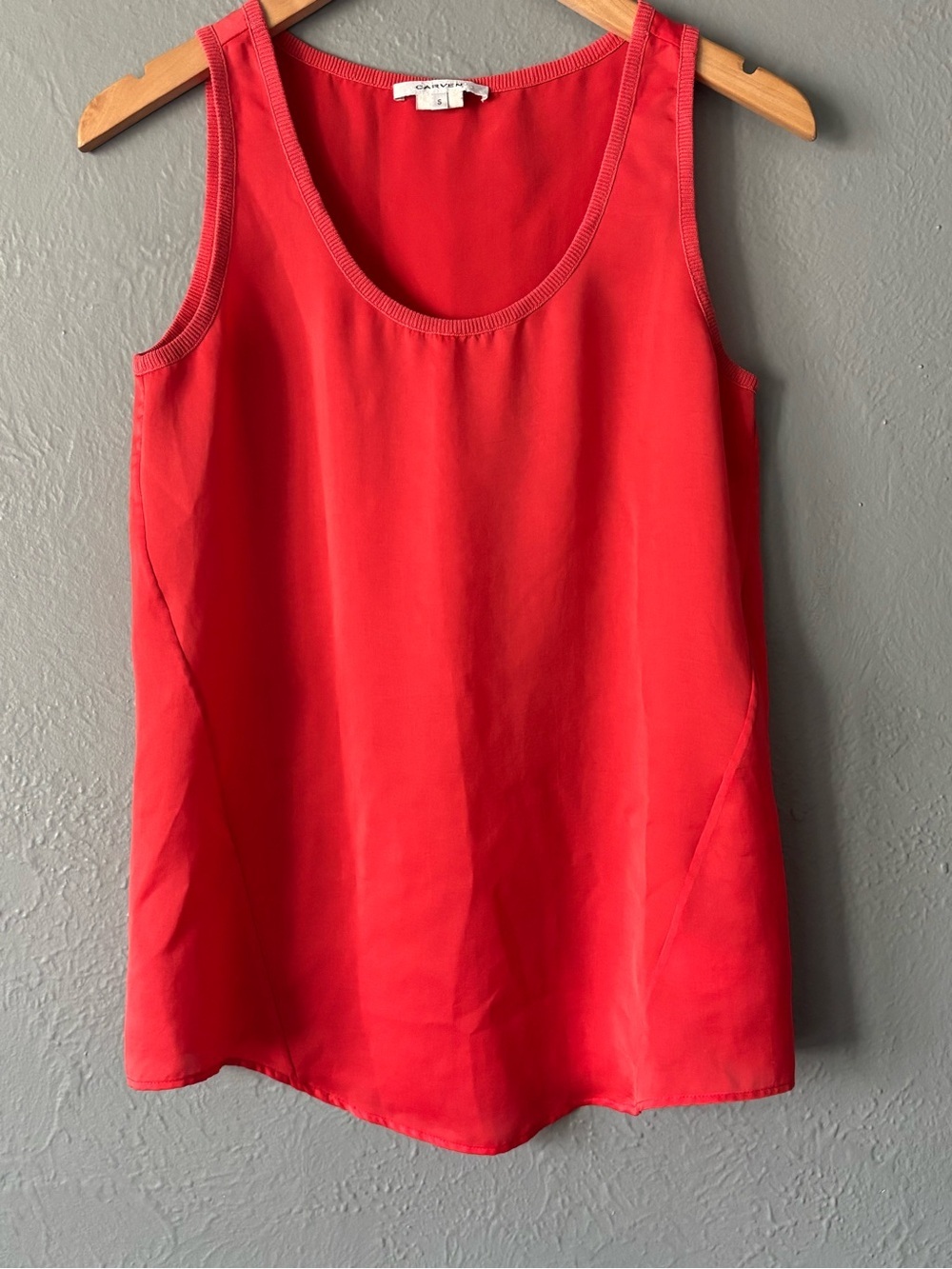 Carven Coral Sleeveless Tank Top Minimalist Lightweight Shell Size S